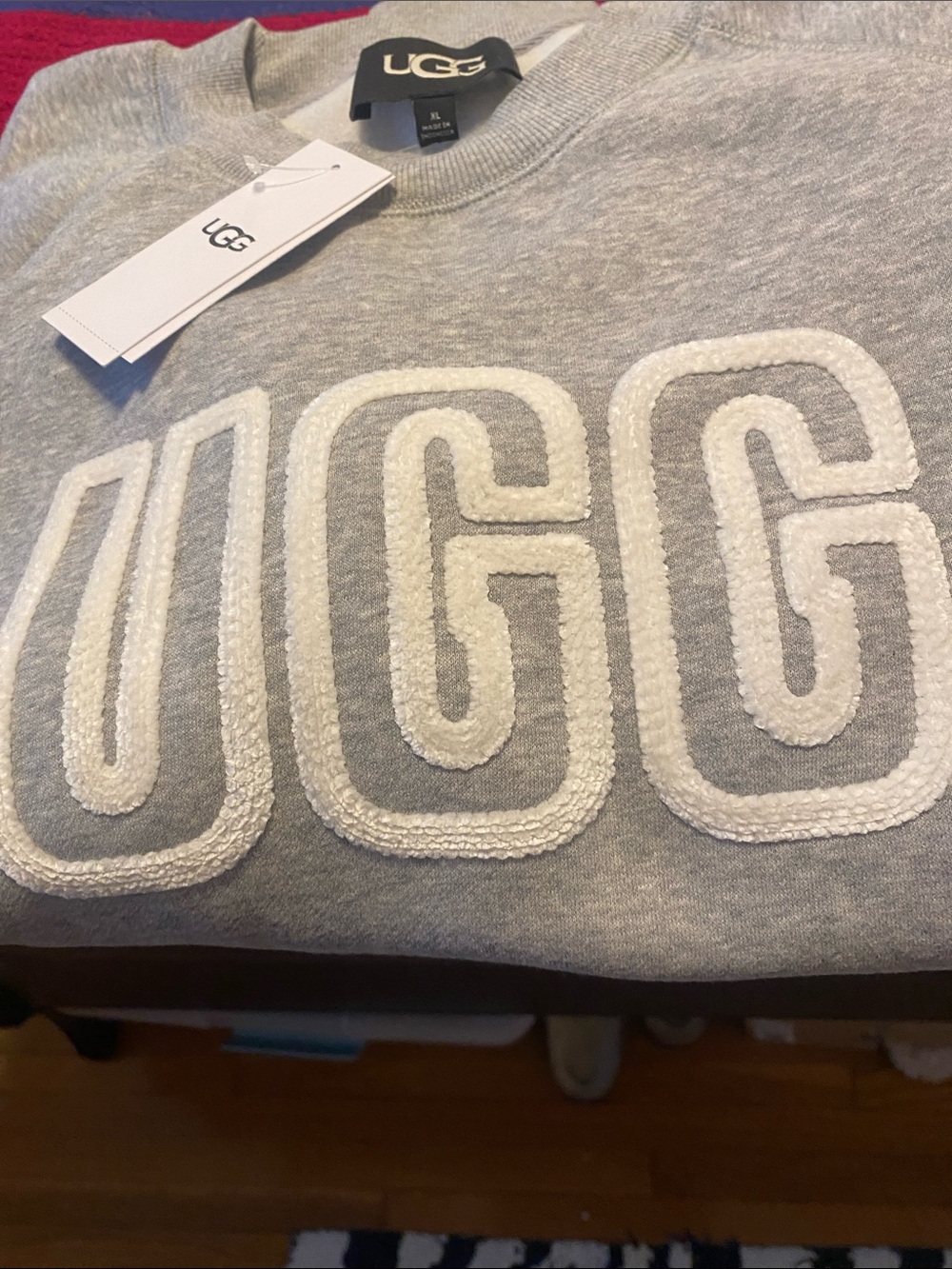 Womens UGG Logo Pullover Sweatshirt . Grey Heather. XL $88 - Picture 6 of 11